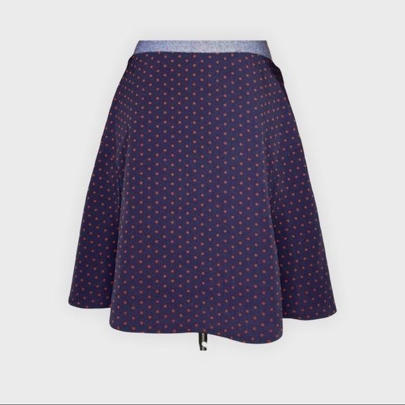 NOWT The Limited polkadot a-line mini skirt size medium Red and Blue - Picture 1 of 4